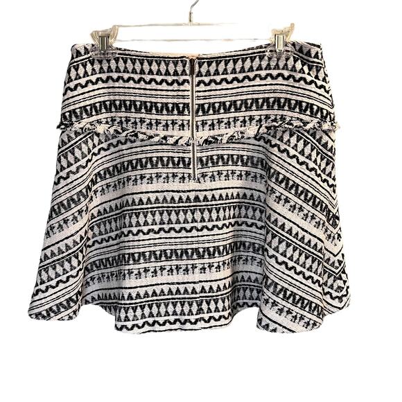 Banana Republic Womens Black Cream Jacquard Print Lined Textured Mini Skirt Sz 4 - Picture 5 of 12